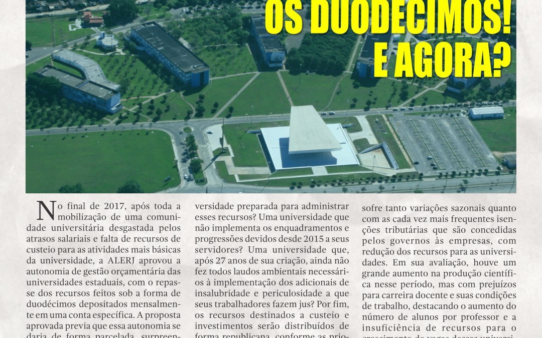 BOLETIM SINDICAL – N° 011: ENFIM, RECEBEREMOS OS DUODÉCIMOS! E AGORA?