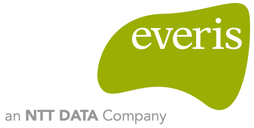 LOGO EVERIS Logotipo da EVERIS. Trata-se de um logo com uma forma abstrata em verde com o nome “Everis” dentro dessa forma.