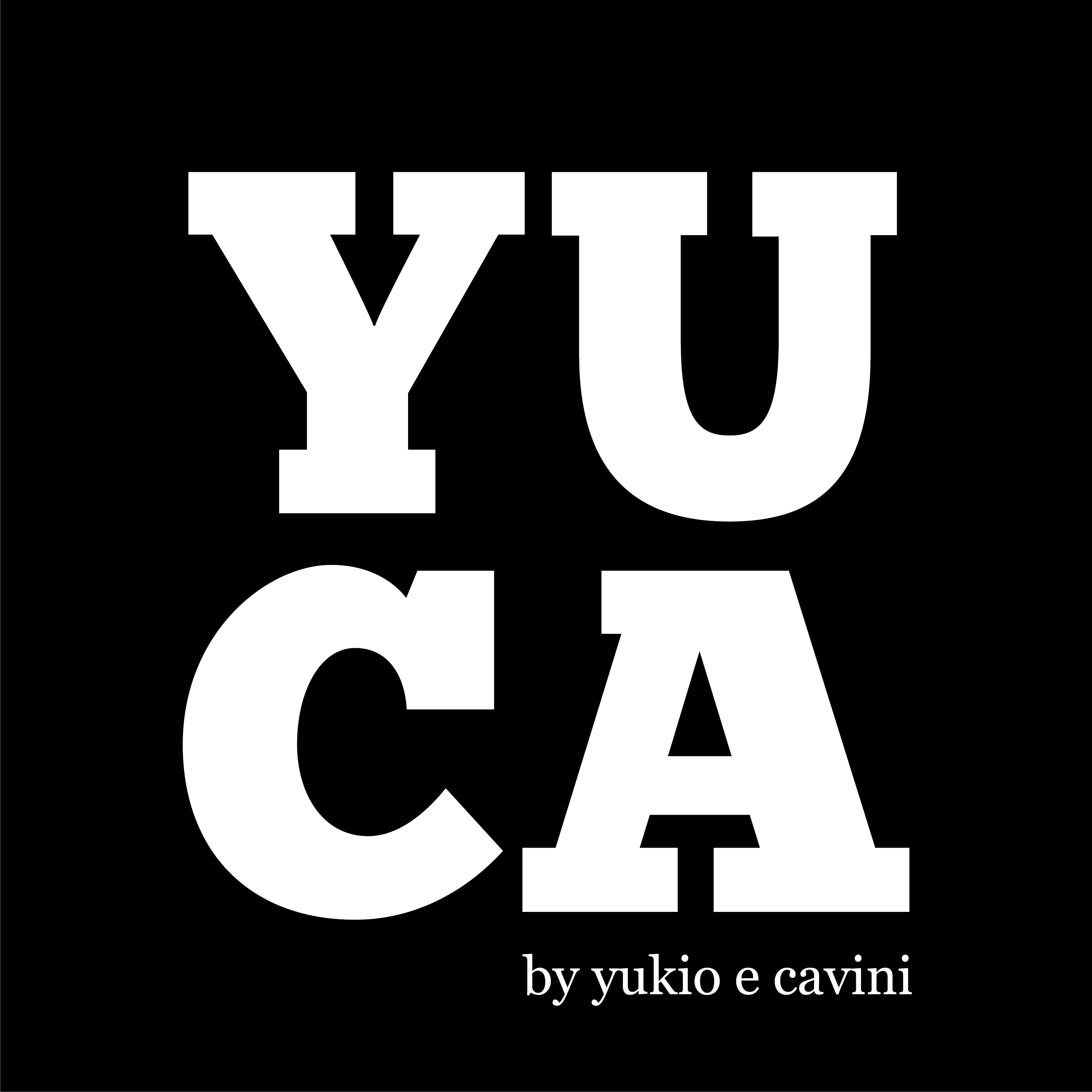 logo yuca Logotipo da empresa YUCA. Trata-se de um logo na forma de um quadrado na cor preto, com as palavras “YUCA” escritas dentro desse quadrado.